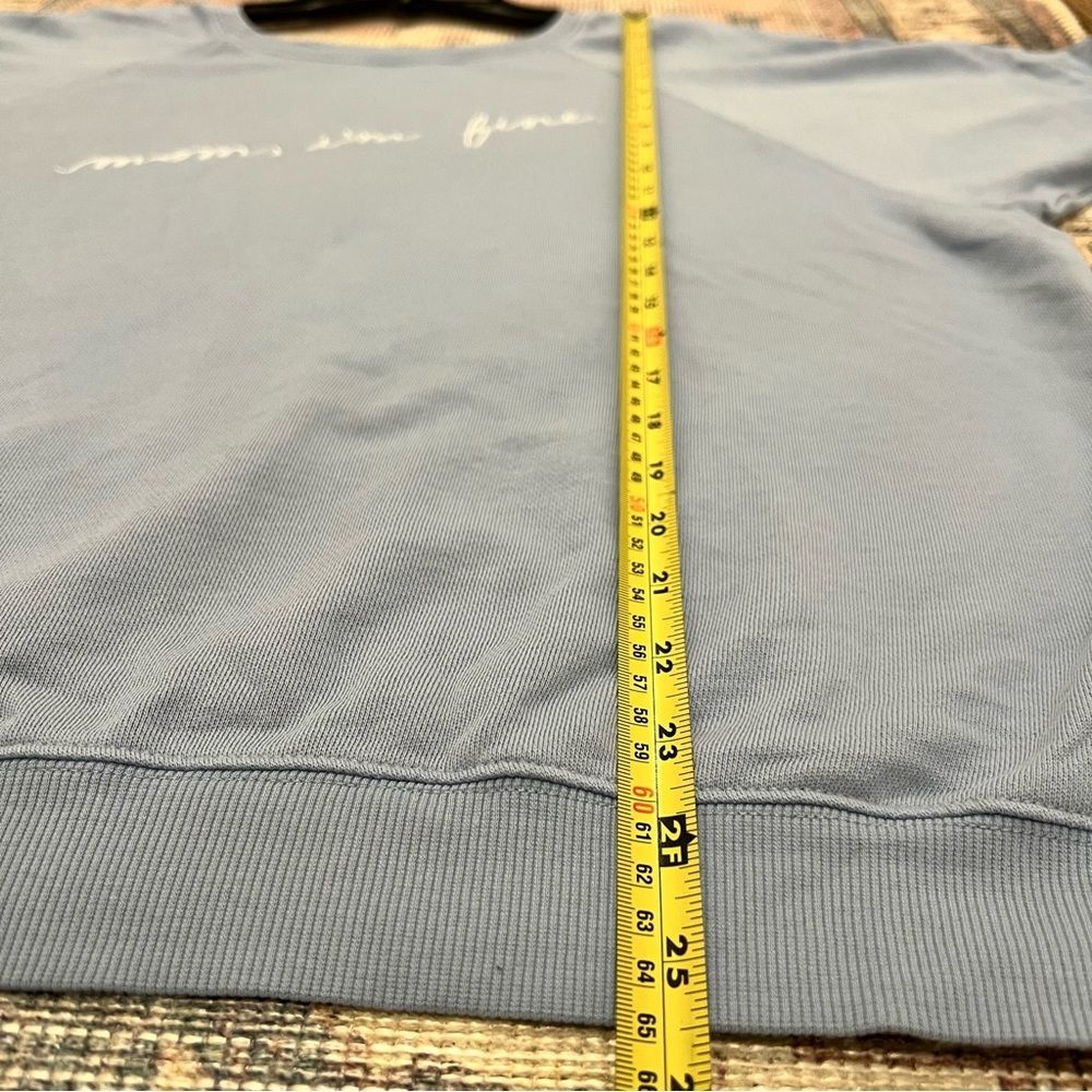 NWOT ban.do “Mom I'm Fine” Short Sleeve Light Blue Sweatshirt XXL - Picture 6 of 7